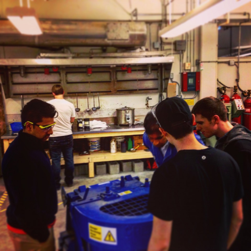LtoR: Nathan, Fraser (preparing cylinders), Sudip, Max and Richard